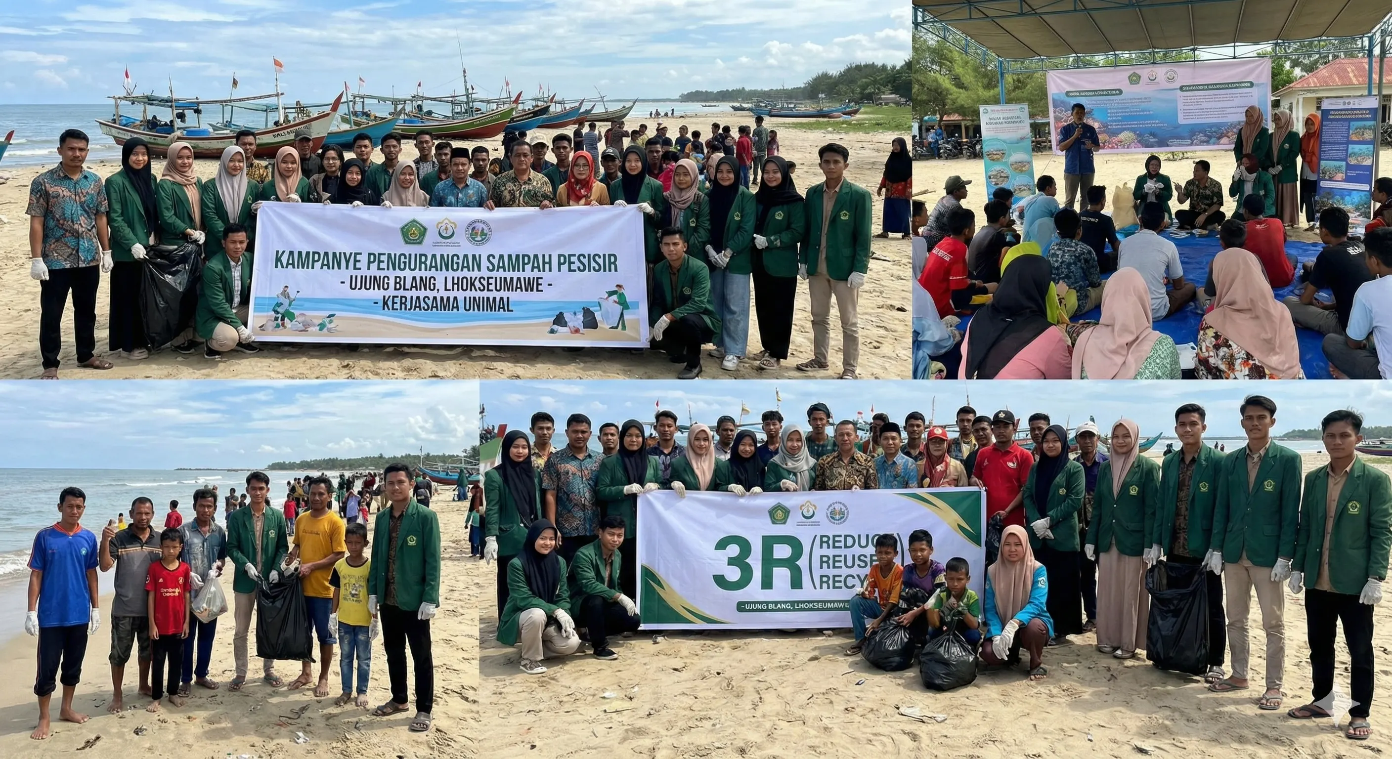 Coastal Waste Reduction Campaign in Ujung Blang, Lhokseumawe in collaboration with Universitas Malikussaleh